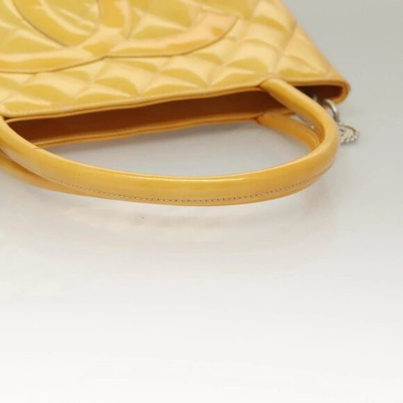 CHANEL Matelasse Reprint Tote Bag Enamel Yellow CC Auth yk18799 - Picture 8 of 16